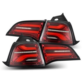 AlphaRex Tesla Model Y Pro Series Smoke Red LED Tail Lights (Without Stock Amber Turn Signal) 2020 - 2022